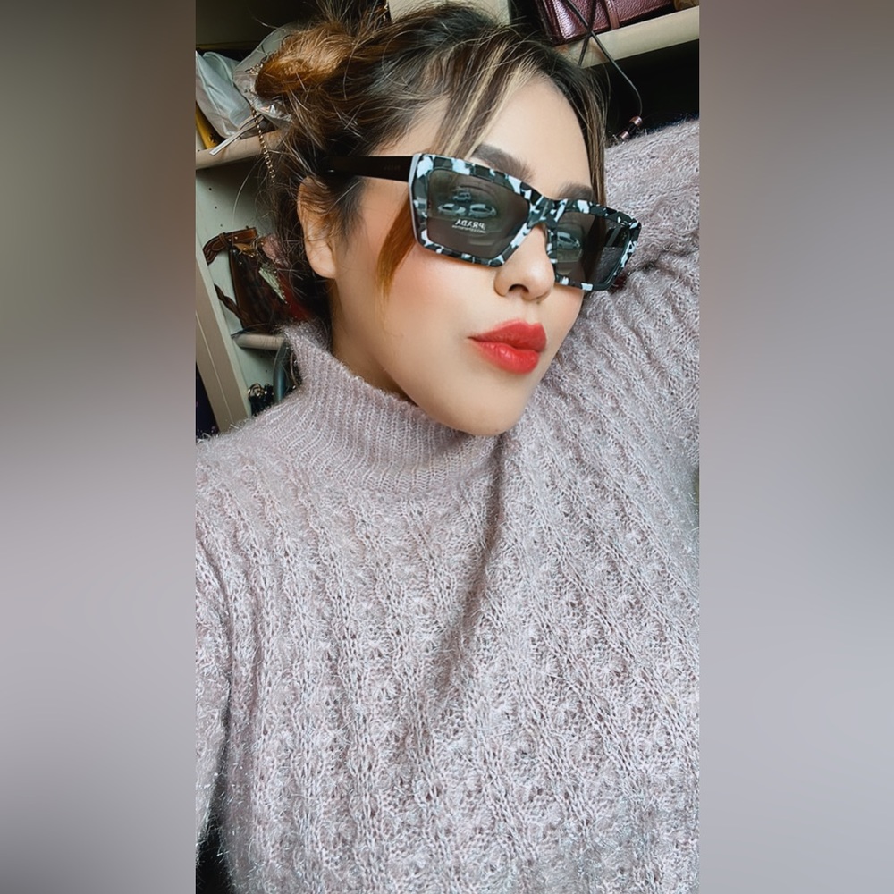 Prada Tortoiseshell Black & White Square Sunglasses - Picture 15 of 16